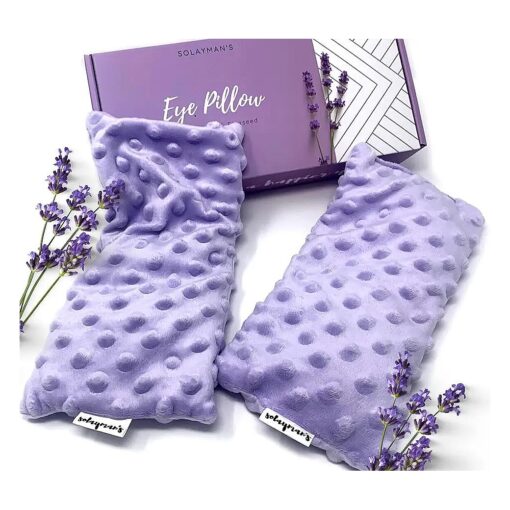 Lavender Eye Pillow Gifts for Women- Heated Eye Mask for Dry Eyes- Hot Eye Compress- Weighted Eye Mask for Sleeping, Yoga, Relaxation - Birthday Gifts for Mom