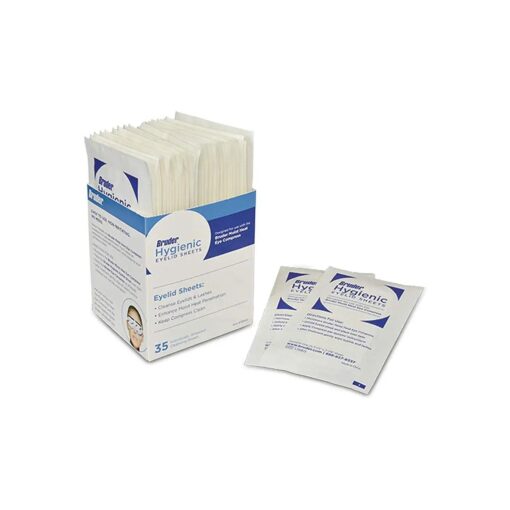 Bruder Hygienic Eyelid Cleansing Sheets Micro Fine Individually Wrapped Untreated Sheets 35 Count Box