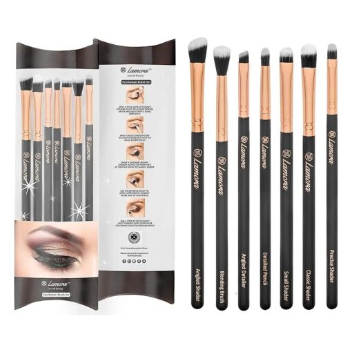 Eye Makeup Brushes Eyeshadow Brush Set - 7pcs Soft Synthetic Eyeshadow Blending Brush Kit - For Blending Eyeshadow, Eyeliner, Crease, Eyebrow - Long Lasting, Apply Better, Flawless Look Makeup