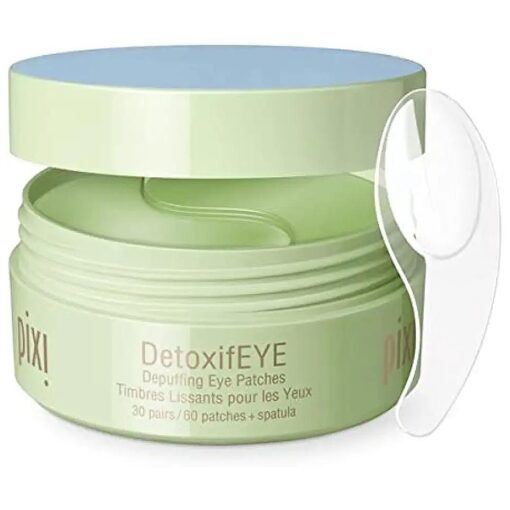 Pixi DetoxifEYE Depuffing Hydrogel Under-Eye Patches, Hyaluronic Acid, Gold & Caffeine Eye Patches For Under Eyes, Hydrate Eye Area, 30 pairs, 60 Patches