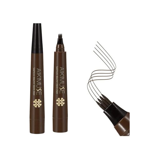 Lusucat Liquid Eyebrow Pen Waterproof Microblading Eyebrow Pencil with a Micro-Fork Tip Applicator Creates Natural Looking Brows Effortlessly