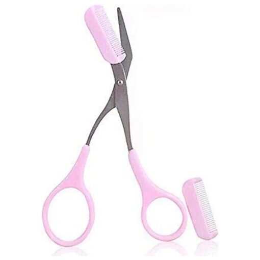 Eyebrow Trimmer scissors With Mini Comb, Ladies Men 's Auxiliary eyebrow comb scissors, Perfect eyebrow trimming tool for better control of length, prune of eyebrows Shaping at home Makeup Tools .