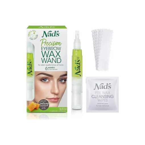 Nad 's Eyebrow Shaper Wax Kit Eyebrow Facial Hair Removal Delicate Areas Cotton Strips, Cleansing Wipes, 0.2 Ounce ( Pack of 1 )