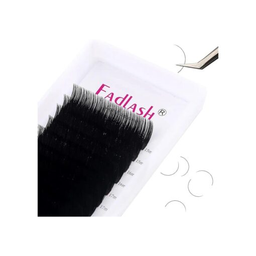 Eyelash Extensions FADLASH 0.18 D Curl Lash Extensions 15-20mm Length Supply Individual Lashes Classic Eyelash Extensions Silk Lashes Single ( 0.18-D, 15-20mm Mix Tray )