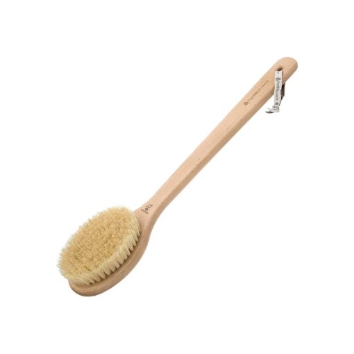 Dry Body Brush Long Handled Exfoliating Skin Brush with Vegan Cactus Bristle, Dry Brush Cellulite Remover, Exfoliating Body Scrubber, Improve Lymphatic Drainage FSC ( r ) Certified Beechwood .