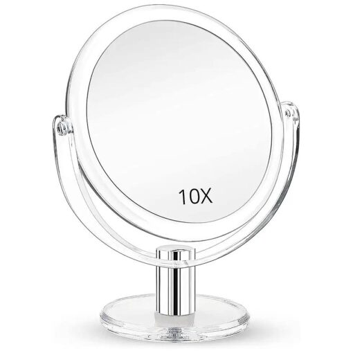 Fabuday Magnifying Makeup Mirror Double Sided, 1X 10X Magnification Mirror, Table Top Vanity Mirror, Transparent