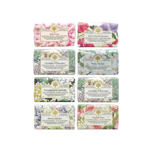 Wavertree & London Assorted Fabulous Florals ( 8 Bars ), 7oz Moisturizing Natural Soap Bars, French -Milled and enriched with Shea Butter