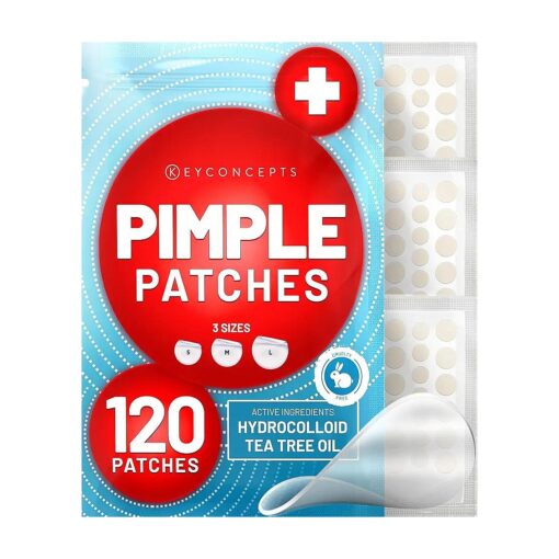 KEYCONCEPTS Pimple Patches for Face ( 120 Patches ), Hydrocolloid Acne Patches with Tea Tree Oil - Pimple Patch Zit Patch and Pimple Stickers - Hydrocolloid Acne Dots for Acne - Zit Patches