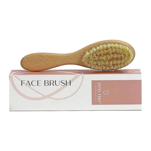 Dry Brush for Face for Smooth Radiant Skin, Natural Face Exfoliator Tool to Unclog Pores, Promote Lymph Flow & Reduce Swelling, Facial Brush with Natural Boar Bristles & Polished Wooden Handle