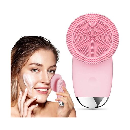 Facial Cleansing Brush, Silicone Face Scrubber, Rechargeable Waterproof Face Scrub Brush with 5 Strengths for Makeup Remover, Deep Cleaning, Exfoliating, Skin Caring, Gift for Women