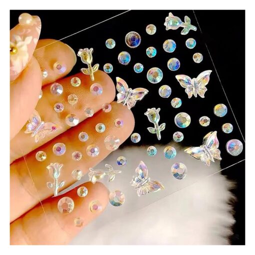 Face Gems Stick on Eyes Face Body Rhinestones for Women Body Face Eyes Gems Crystals Rhinestone Gems Stickers for Face Eye Makeup Taylor Gems ( Butterflies )