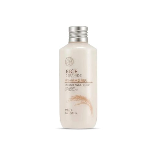 The Face Shop Rice Ceramide Moisturizing Emulsion - Rice Extract - Lightweight Face Moisturizer - Brightening - Hydrating Targets Dryness - Strengthens Skin Barrier - Face Lotion - Korean Skin Care