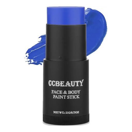 CCBeauty Blue Face Body Paint Stick, Cream Dark Blue Baseball Eye Black Sticks for Sports, Grease Foundation Makeup, Face Painting Kit for Halloween Avatar Mystique Smurf Cosplay Costume Parties