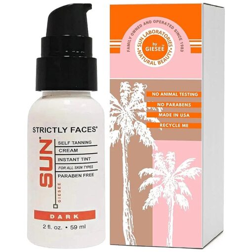 Sun Laboratories Strictly Faces, Face Self Tanner Lotion, for Bronzing and Golden Tan Dark, 2 oz