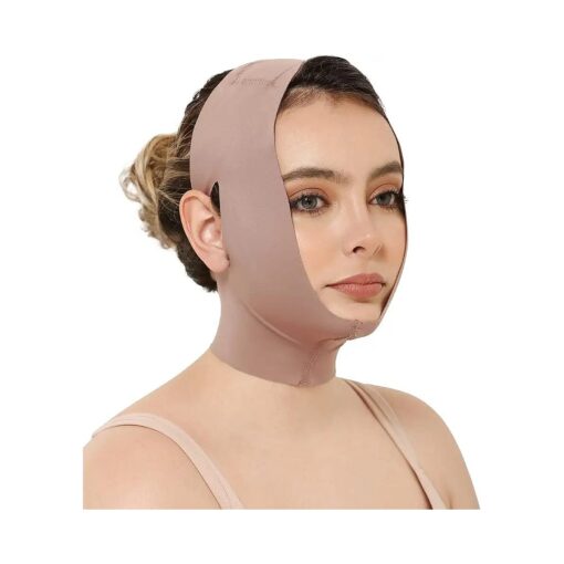 CURVEEZ Face Toning Belt Post Surgery Lipo Compression Chin Strap For Women | Faja Mentonera Reductora para Papada Y Cuello | For Use After Face and Chin Surgery