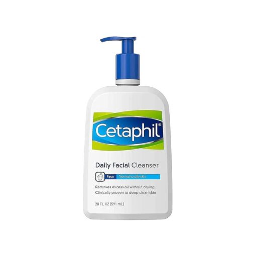 Face Wash by Cetaphil, Daily Facial Cleanser for Sensitive, Combination to Oily Skin, 20 oz, Gentle Foaming, Soap Free, Hypoallergenic