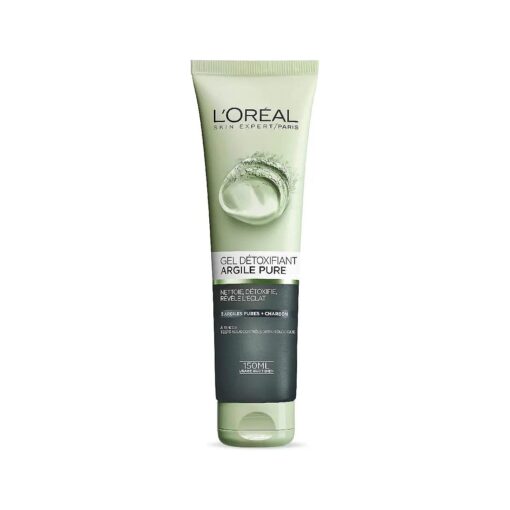 L'Oreal Paris Skincare Pure-Clay Facial Cleanser with Charcoal for Dull and Tired Skin to Detox and Brighten, Face Wash for All Skin Types, 4.4 fl ; oz .