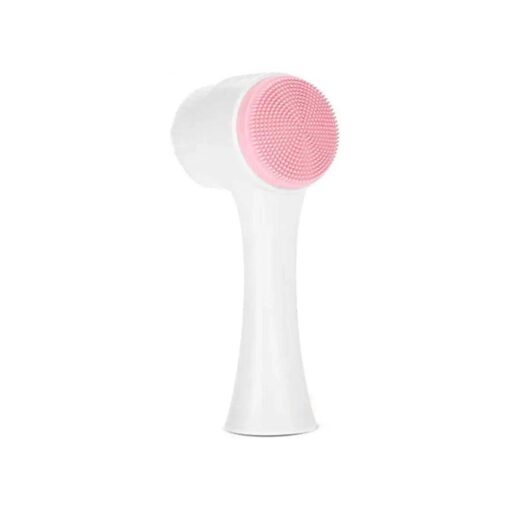 Facial Cleansing Brush, Double Sided Clean & Exfoliating & Massage Soft Bristles, Silicon Face Pore Cleanse, Blackhead, Dry or Wet Multi-Purpose ( Pink )