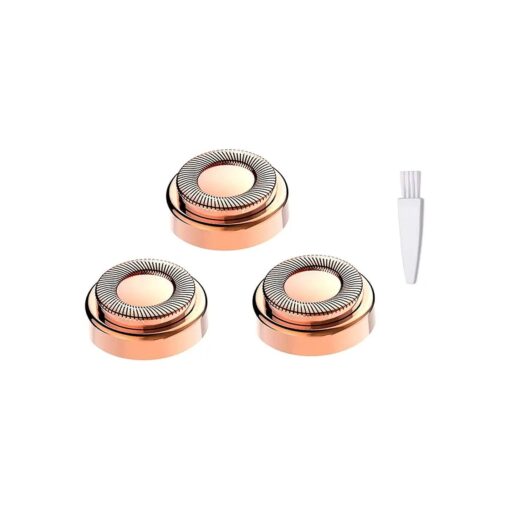 Facial Hair Remover Replacement Heads, for Flawless Finishing Rose Gold-Plated Blade Head, Cover Perfect and Smooth Finishing, 6 Pcs Rose Gold, Generation 1 Single Halo ( Rose Gold-3Pcs )