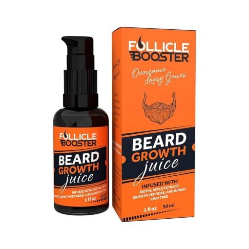 Beard Growth Oil - 1Fl Oz - Growing Serum That Softens & Strengthens Beards and Mustaches - Facial Hair Treatment Treatment Infused with Biotin Capilia Longa Niacinamide and 100 % Natural Ingredients