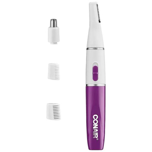 Conair All-in-1 Facial Hair Trimmer for Women, Perfect for Face, Ear/Nose and Eyebrows, Battery-Powered