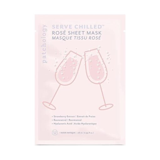 Patchology Serve Chilled Rose Facial Sheet Mask with Hyaluronic Acid - Men and Women Face Masks Skincare Sheet for Moisturizing and Hydrating Skin - Best Face Sheets Moisturizer ( 1 Count )