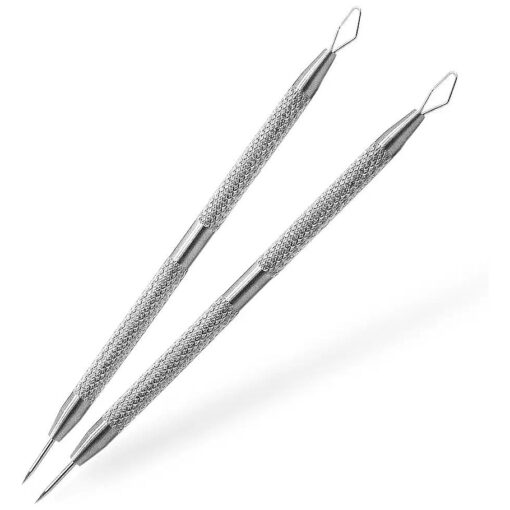 2-in-1 Facial Milia Removal and Whitehead Extractor & Lancet Circle Loop & Sharp Needle Pimple Popper Tool for Nose Face, Blemish Blackhead Extraction Pimple Acne ( 2pcs )