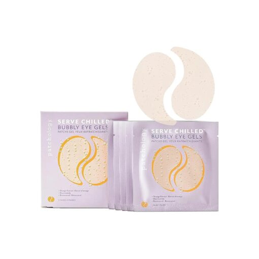 Patchology Serve Chilled Bubbly Eye Gels with Niacinamide, Hydrating Under Eye Patches with Niacinamide and Vitamin C, Under Eye Gel Pads with Gel Technology, Facial Skin Care Products - 5 Pairs