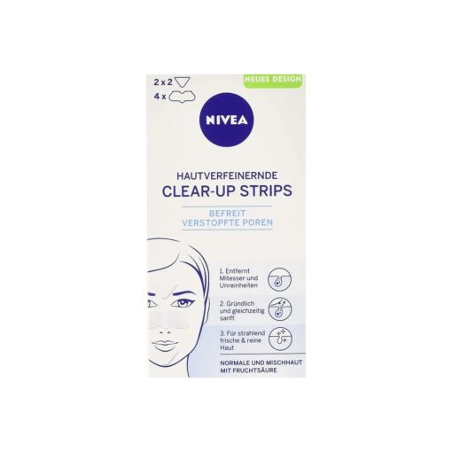 Nivea Visage Hautverfeinerndes Clear Up Strips, 6 Count, Cleansing, Skin Treatment Mask, Female