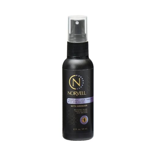 Norvell Venetian Sunless Self Tanning Mist for Face - Non Comedogenic Facial Bronzing Tanner Spray for Natural Sun-Kissed Glow, 2 fl.oz .