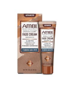 Ambi Even & Clear Advanced Fade Cream, Hydroquinone-free, Hyperpigmentation Treatment, Stubborn Dark Spot Corrector, Results In As Little 2-3 Weeks, Niacinamide, Licorice Root Extract, PHA, 1 Fl Oz