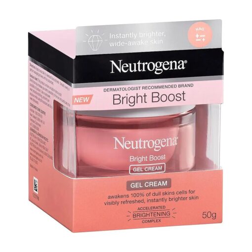 Neutrogena Bright Boost Brightening Moisturizing Face with Skin Resurfacing and Brightening Neoglucosamine for smooth skin Facial with AHA PHA and Mandelic Acids, Gel Cream, 1.7 Fl Oz