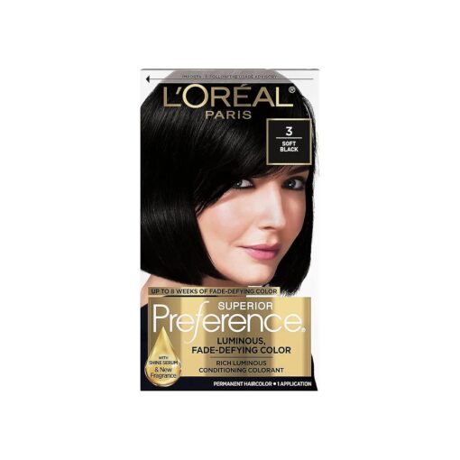 Superior Preference Fade-Defying + Shine Permanent Hair Color, 3 Soft Black, Pack of 1, Hair Dye