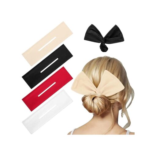 Deft Bun, 4 Pieces Hair Bun Maker French Hairstyle Twist Hair Tool Fashion Hair Bun Wraps Flexible Donut Quick Bun Twister for Women Girls Hair Styling Accessories