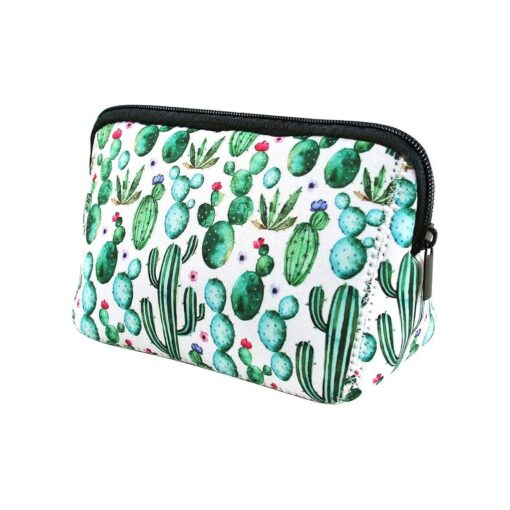 Makeup Bag Cactus cosmetic bag Pouch Waterproof Soft Neoprene Travel bag Zippered Storage Pouch Printing Toiletry Bag Organizer