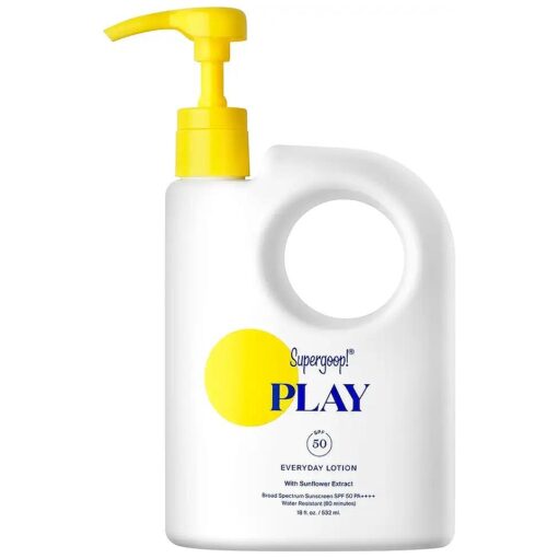 PLAY Everyday Lotion SPF 50-18 fl oz - Broad Spectrum Body & Face Sunscreen for Sensitive Skin - Great for Active Days - Fast Absorbing, Water & Sweat Resistant