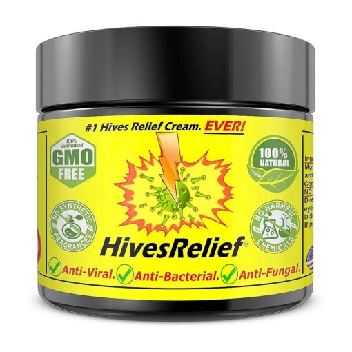 Cream - Fastest Acting Powerful Hives Relief Cream with 100 % Natural Formula - Gentle Skin Irritation Cream for Hives Itchiness, Redness & Rashes - for Adults & Kids