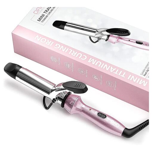 DAN Technology Travel Mini Curling Iron, Dual Voltage Curling Iron up to 450degF for Short Hair, Nano - Titanium Barrels & 30s PTC Fast Heating ...