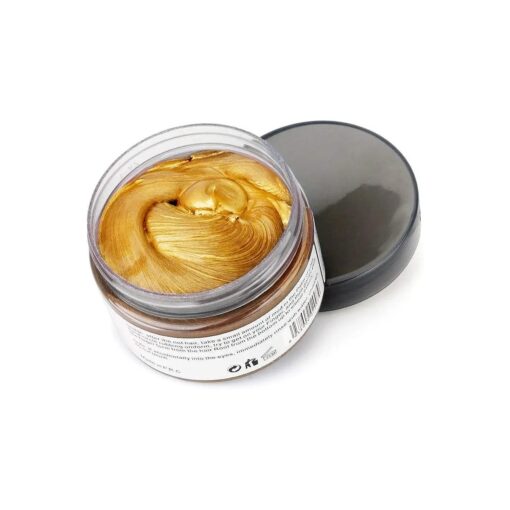 Hair Coloring Dye Wax, Orange Gold Instant Hair Wax, Temporary Hairstyle Cream 4.23 oz, Hair Pomades, Natural Hairstyle Wax for Men and Women Party Cosplay