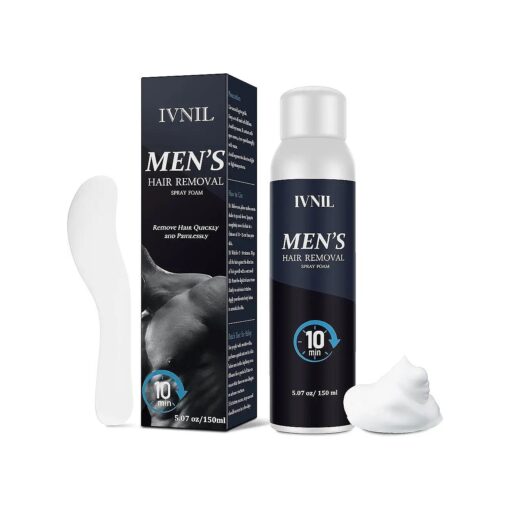 Hair Removal Spray Foam for Men Hair Removal Cream IVNIL - Effective & Painless Hair Removal Cream for Men 's Underarm, Chest, Back, Legs - Depilatory Cream, Suitable For All Skin Types