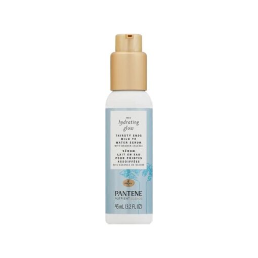 Pantene Hydrating Glow with Baobab Essence Thirsty Ends Milk To Water Hair Serum, 3.2 Fl Oz