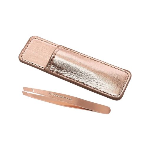 Tweezerman Rose Gold Mini Slant Tweezer with Case