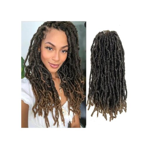 Faux Locs Crochet Hair 14 Inch 8 Packs Soft Locs Pre-Looped Crochet Hair, New Soft Faux Locs Curly Hair Extension, Goddess Locs Crochet Hair for Black Women ( 8 Packs, T27 # )