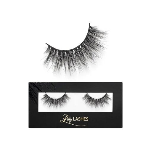 Lilly Lashes 3D Miami in Faux Mink | False Eyelashes | Dramatic Look and Feel | Reusable | Non-Magnetic | 100 % Handmade, Vegan | Silk Like Luxury Fibers