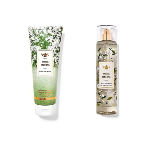 Bath and Body Works - White Jasmine - Fine Fragrance Mist and Ultra Shea Body Cream - Full Size