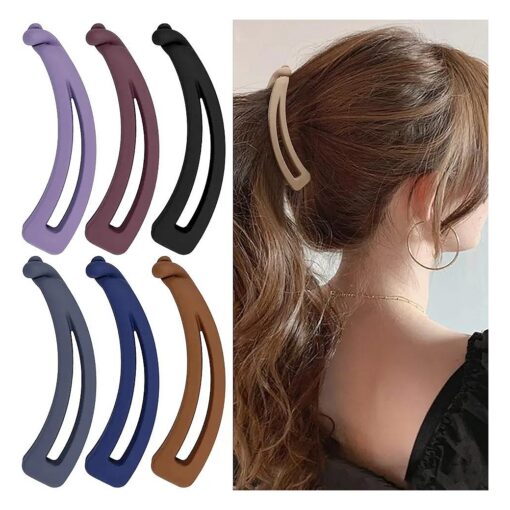 Velscrun 7 pcs Banana Clips Hair for Thick Hair, Strong Hold Ponytail 4" Large Matte Banana Clips for Women and Girls for Fine Hair Curly Hair Accessories