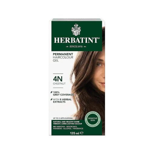 Permanent Herbal Haircolour Gel 4N Chestnut - 135 mL