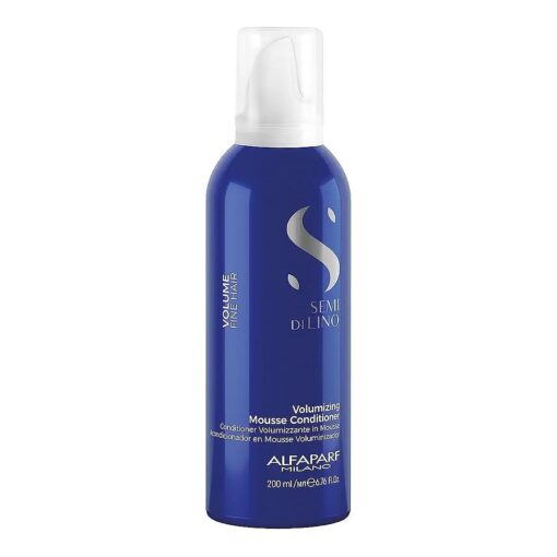 Alfaparf Milano Semi Di Lino Volume Mousse Conditioner for Fine Hair - Anti Frizz Hair Conditioner to Add Volume & Body - Hair Thickening Foam - Sulfate Free & Professional Salon Quality ( 6.76 Fl Oz )