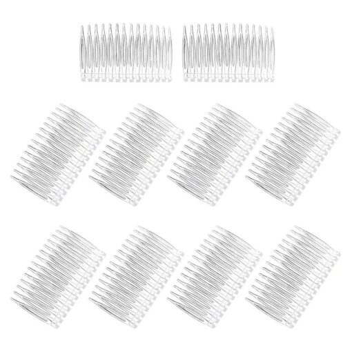 Pangda 10 Pieces Clear Hair Combs Women Hair Clip Combs 14 Teeth Plastic Bridal Wedding Veil Combs for Girl Fine Hair Styling Accessories