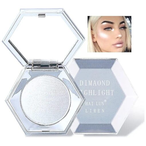 Shimmering Body Highlighter Makeup Palette Glitter Face Highlight Contouring Palette Smooth Glitter Powder Nose Eye Contour Palettes Glow Illuminator for Face & Body Women Cosmetics ( Pearl White )